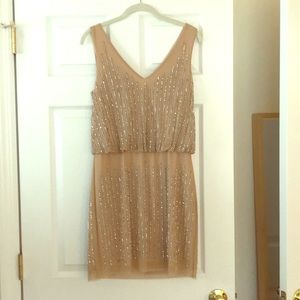 Nude color stud dress